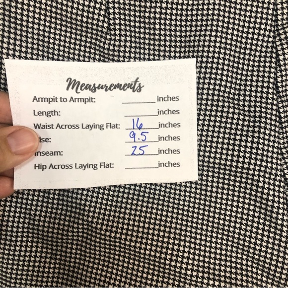 Retrology Women’s Petite Pull On Pant Houndstooth Wide Waist Tapered Silver Trim - Picture 7 of 8